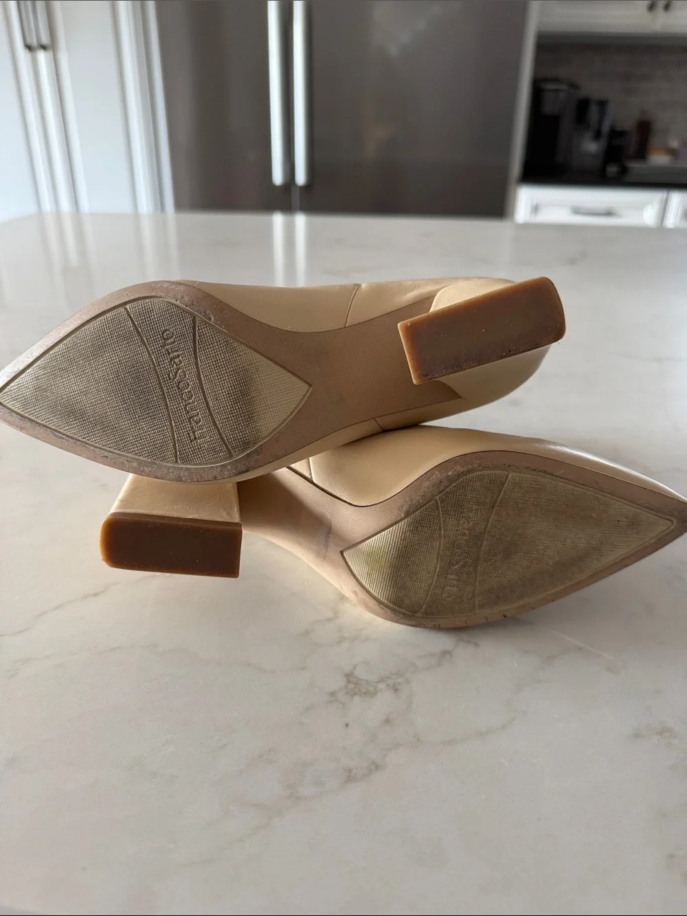 Franco Sarto Cream Pointed Toe Ankle Booties